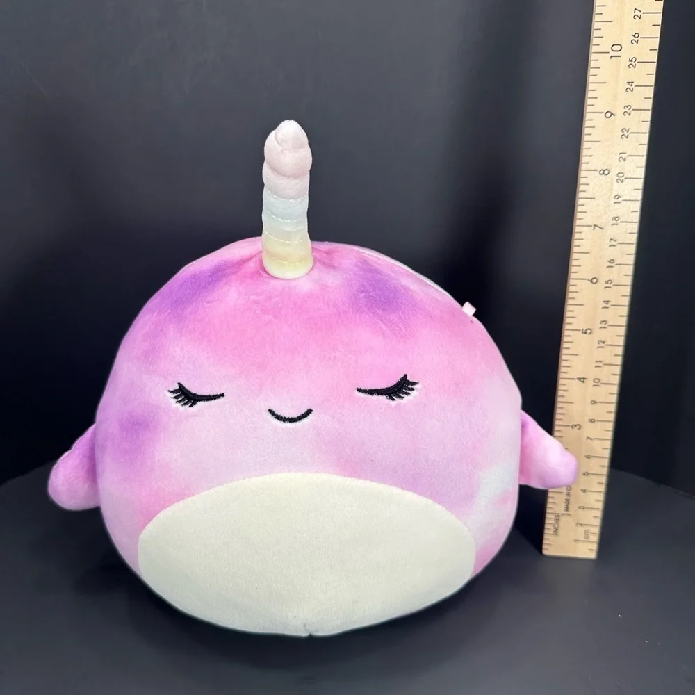 Squishmallow size 7” Pink Narwhal Plush Toy pre Owned Exellent condition